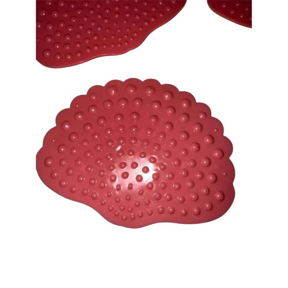 Norpro Set 5 Red Shell Bathtub‎ Appliques Non-Slip suction new without packaging